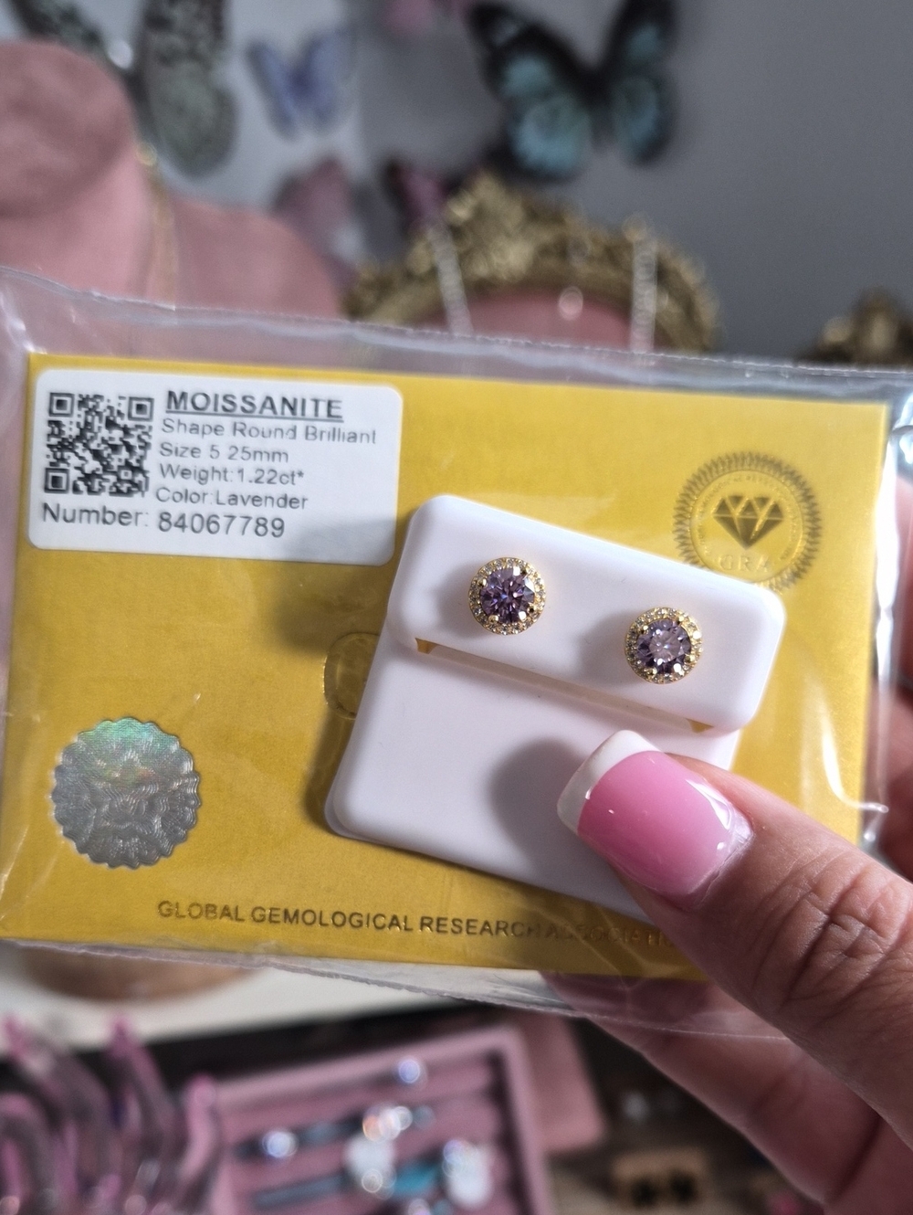 925 Moissanite Halo Stud Earrings 1.22ct